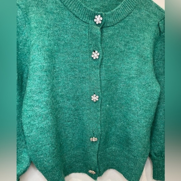 ZARA KNIT CARDIGAN WITH RHINESTONE‎ BUTTONS - Picture 6 of 7